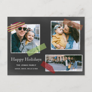 Cartes Pour Fêtes Annuelles Chalkboard Washi Bande Multiphoto Collage