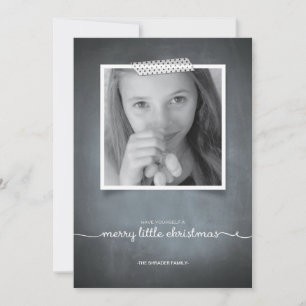 Cartes Pour Fêtes Annuelles Chalkboard White Washi Tape Holiday Photo Card