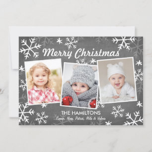 Cartes Pour Fêtes Annuelles Chalky Snowfall 3 Photo Noël