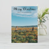 Cartes Pour Fêtes Annuelles Champ de tournesols Noël en famille (Debout devant)