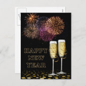 Cartes Pour Fêtes Annuelles Champagne (Devant / Derrière)
