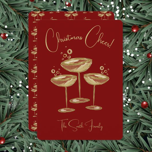 Cartes Pour Fêtes Annuelles Champagne Christmas Card