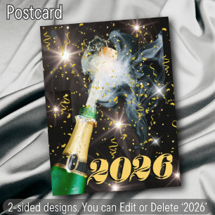 Cartes Pour Fêtes Annuelles Champagne Confetti Bonne année à la fête moderne