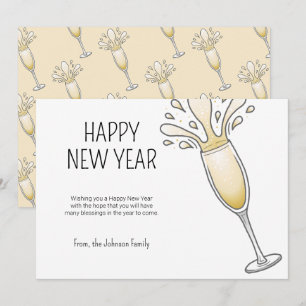 Cartes Pour Fêtes Annuelles Champagne de fête du Nouvel An