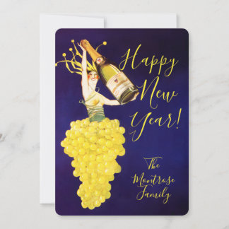 Cartes Pour Fêtes Annuelles Champagne Grapes New Year