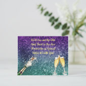 Cartes Pour Fêtes Annuelles Champagne, parties scintillant à l'ombre, Invitati (Debout devant)