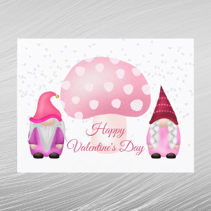 Cartes Pour Fêtes Annuelles Champagne rose Gnome Valentine