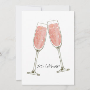 Cartes Pour Fêtes Annuelles Champagne Rose Personnalisé