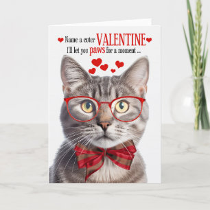 Cartes Pour Fêtes Annuelles Champagne Tabby Chat Feline Humour Saint-Valentin