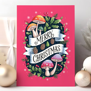 Cartes Pour Fêtes Annuelles Champignon Joyeux Noël