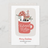 Cartes Pour Fêtes Annuelles Champignons Chaleurs Noël (Devant / Derrière)