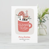 Cartes Pour Fêtes Annuelles Champignons Chaleurs Noël (Debout devant)