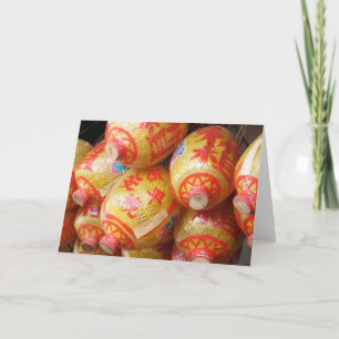 Cartes Pour Fêtes Annuelles Chanceux Lanternes en papier chinois