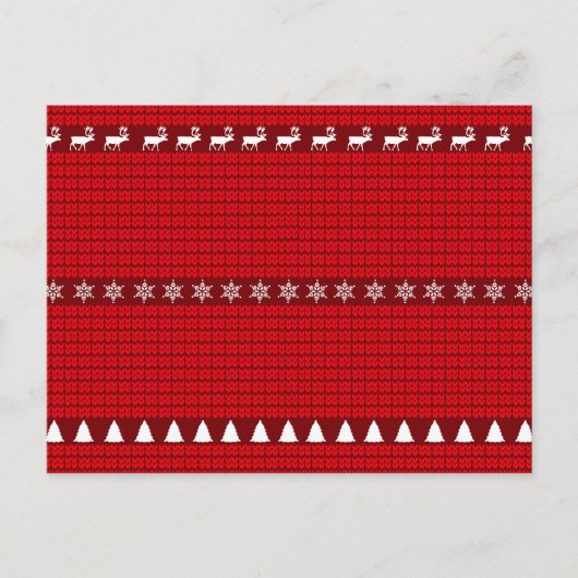 Cartes Pour Fêtes Annuelles Chandail blanc rouge Noël (Devant)