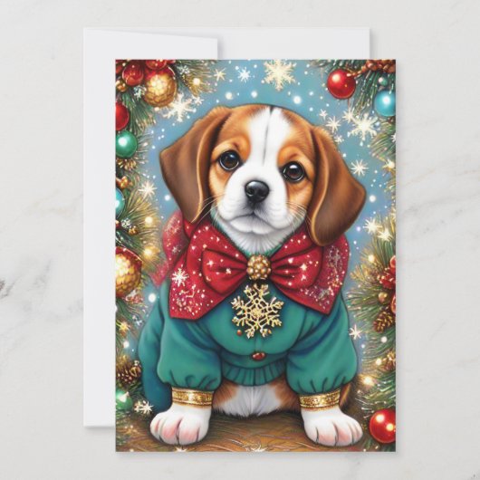 Cartes Pour Fêtes Annuelles Chandail de Noël beagle Dog (Devant)