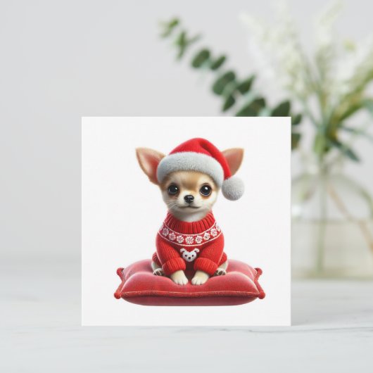 Cartes Pour Fêtes Annuelles Chandail de Noël Chihuahua (Debout devant)