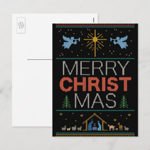 Cartes Pour Fêtes Annuelles Chandail de Noël moche Knit Religieux chrétien