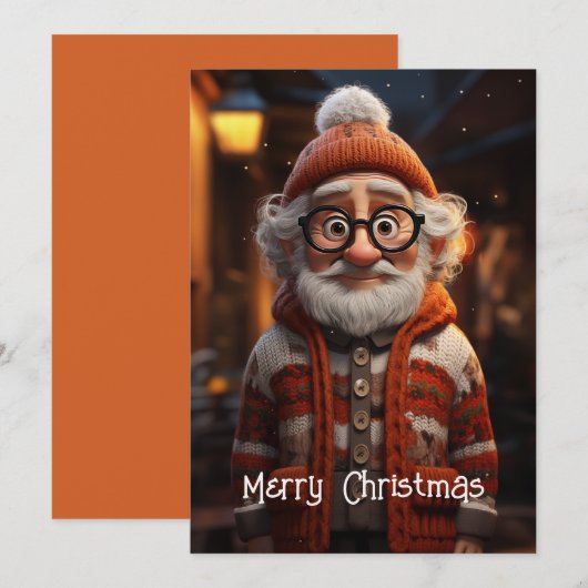 Cartes Pour Fêtes Annuelles Chandail nisé du Père Noël (Devant / Derrière)