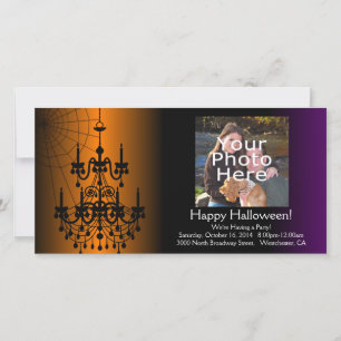 Cartes Pour Fêtes Annuelles Chandelier d'Halloween orange/noir