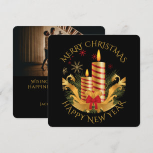 Cartes Pour Fêtes Annuelles Chandelle traditionnelle élégante Photo de Noël