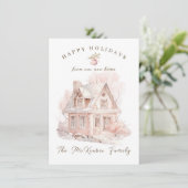 Cartes Pour Fêtes Annuelles Changement d'adresse à Noël (Debout devant)