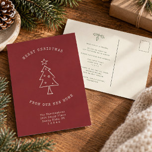 Cartes Pour Fêtes Annuelles Changement d'adresse moderne simple arbre de Noël 