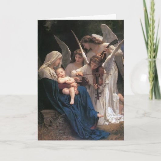 Cartes Pour Fêtes Annuelles Chanson de Noël de cru d'anges (Devant)