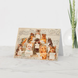 Cartes Pour Fêtes Annuelles Chant de chats et de chiens, Vintage Arthur Thiele