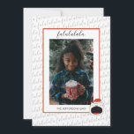 Cartes Pour Fêtes Annuelles Chant mignon Chat Fa La La La La Christmas Photo<br><div class="desc">Élégant et amusant, ce carte photo familial est le moyen parfait d'envoyer des encouragements de vacances à la famille et aux amis cette année. Le design comprend un texte de calligraphie "falalalala" qui peut être customisé à votre propre salut au-dessus d'une frontière rouge qui entoure la photo de famille et...</div>
