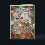 Cartes Pour Fêtes Annuelles Chanteur d'Antin Pieck Carol<br><div class="desc">Carol Singers dans le vieux tableau d'Amsterdam d'Anton Pieck célébrant Noël.</div>