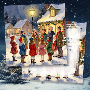 Cartes Pour Fêtes Annuelles Chanteurs de Noël Vintage Fêtes