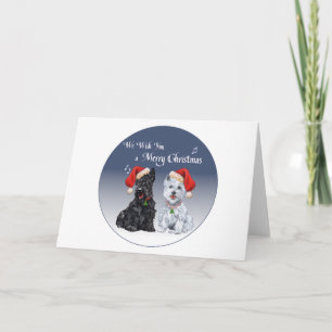Cartes Pour Fêtes Annuelles Chants de Noël de Scottie et Westie