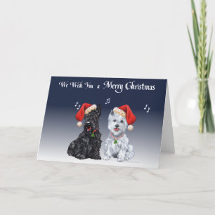 Cartes Pour Fêtes Annuelles Chants de Noël de Scottie & Westie