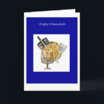 Cartes Pour Fêtes Annuelles Chanukkah Dreidel<br><div class="desc">Dreidels, latkes, gelt, hannukiah: all add to the joy of Chanukah</div>
