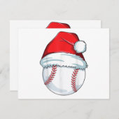 Cartes Pour Fêtes Annuelles Chapeau de baseball de Noël Santa Ball Enfants Gar (Devant / Derrière)