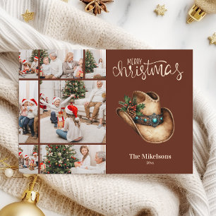Cartes Pour Fêtes Annuelles Chapeau de Cowboy Western Noël 7 Photo  