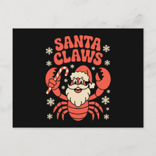 Cartes Pour Fêtes Annuelles Chapeau de Noël Santa Claws Homard Canne à Sucre X