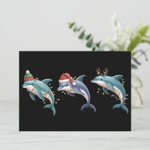 Cartes Pour Fêtes Annuelles Chapeau de Noël Santa pour amateur de dauphins Noë