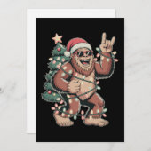 Cartes Pour Fêtes Annuelles Chapeau de Noël Sasquatch Bigfoot Père Noël Arbre  (Devant / Derrière)