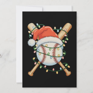 Cartes Pour Fêtes Annuelles Chapeau de Père Noël Baseball Noël Xmas Sports Fêt
