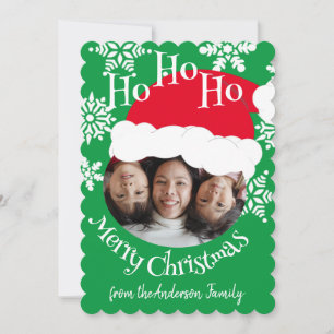 Cartes Pour Fêtes Annuelles Chapeau de Père Noël Photo Ho Ho Ho Joyeux Noël Ve