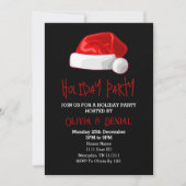 Cartes Pour Fêtes Annuelles Chapeau de Père Noël rouge Noël vacances noir (Devant)