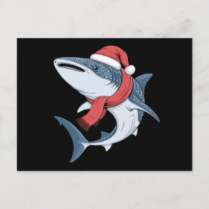 Cartes Pour Fêtes Annuelles Chapeau écharpe de Noël Requin Baleine Saint-Nicol