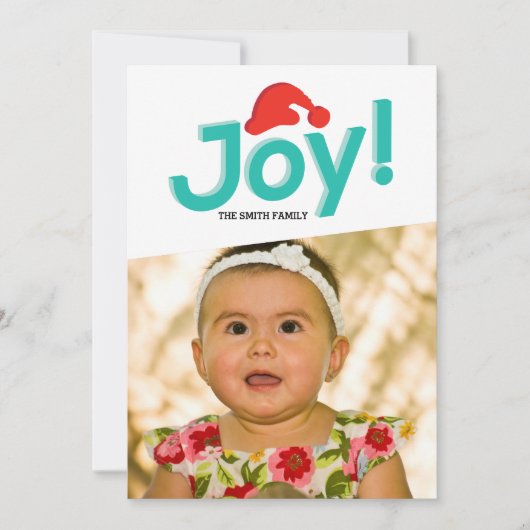 Cartes Pour Fêtes Annuelles chapeau santa & joie (Devant)