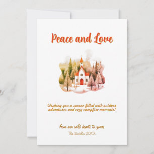 Cartes Pour Fêtes Annuelles Chapelle de l'église du Deer Decer de Noël Fête