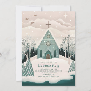Cartes Pour Fêtes Annuelles Chapelle d'hiver Fête de Noël religieuse de l'ég