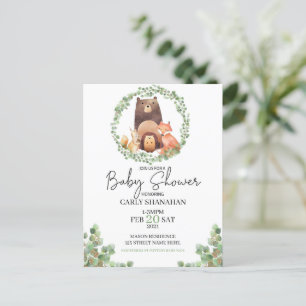 Cartes Pour Fêtes Annuelles CHAQUE Baby shower boisé Aquarelle forêt