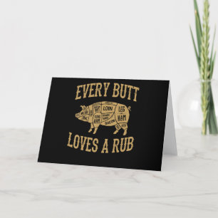 Cartes Pour Fêtes Annuelles Chaque Beurre Aime Un Bon Rub Drôle Porc BBQ