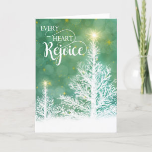 Cartes Pour Fêtes Annuelles Chaque cœur se réjouit Pinède hivernale Religieux
