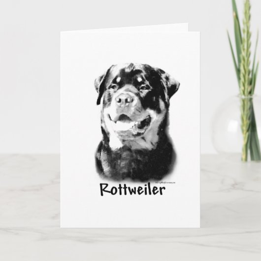 Cartes Pour Fêtes Annuelles Charbon de bois de rottweiler (Devant)
